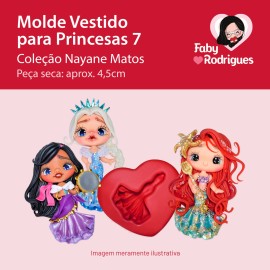 Molde de silicone Vestido Para Princesas 7 - Nayane Matos