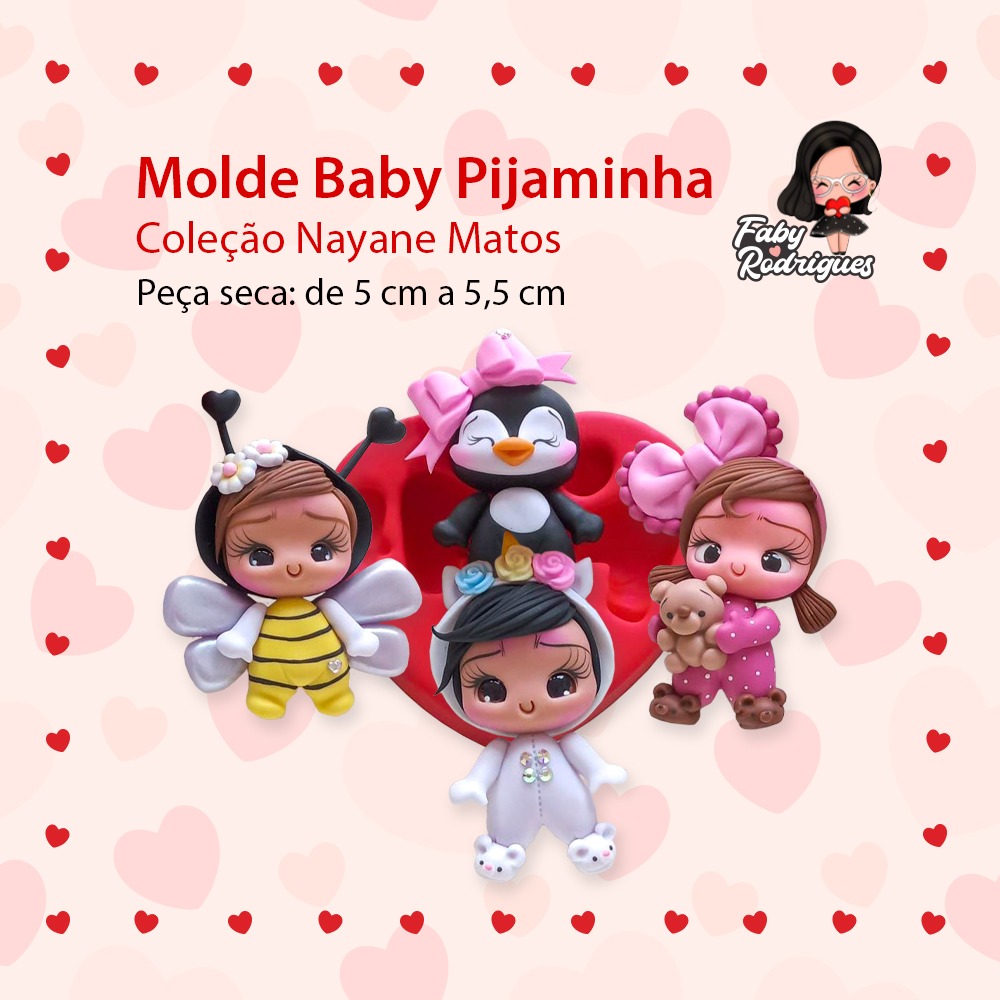 Molde de Silicone Baby Pijaminha - Nayane Matos