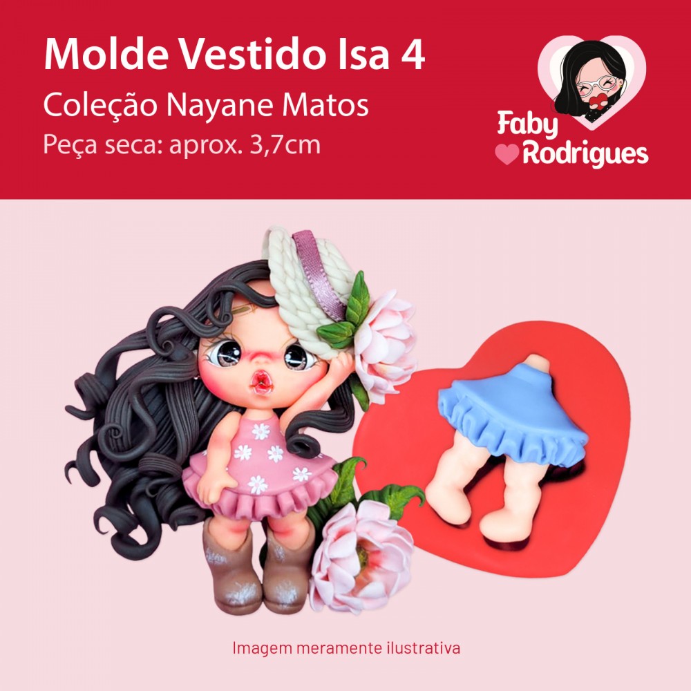 Molde de silicone Vestido Isa 4 - Nayane Matos
