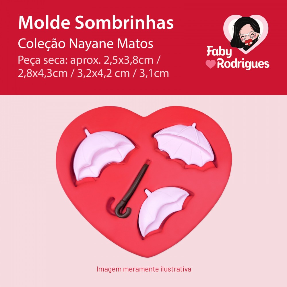 Molde de silicone Sombrinhas - Nayane Matos