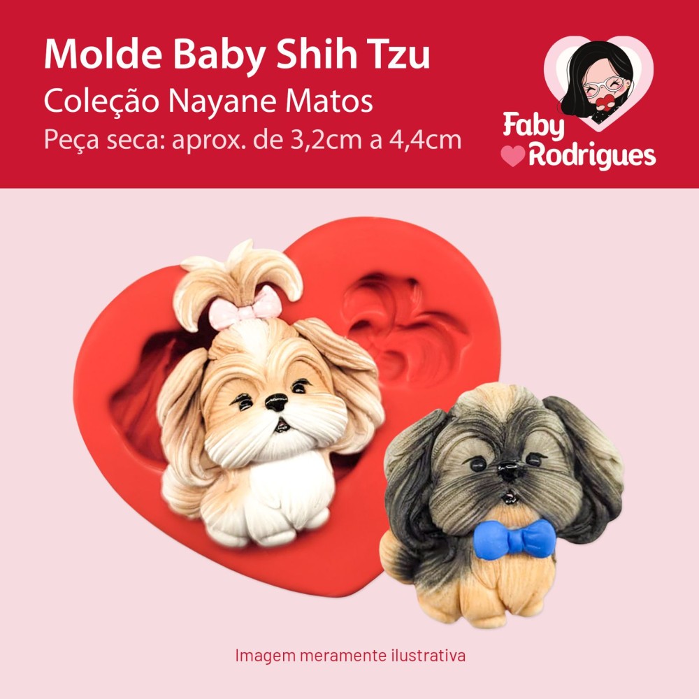 Molde de silicone Baby Shih Tzu - Nayane Matos