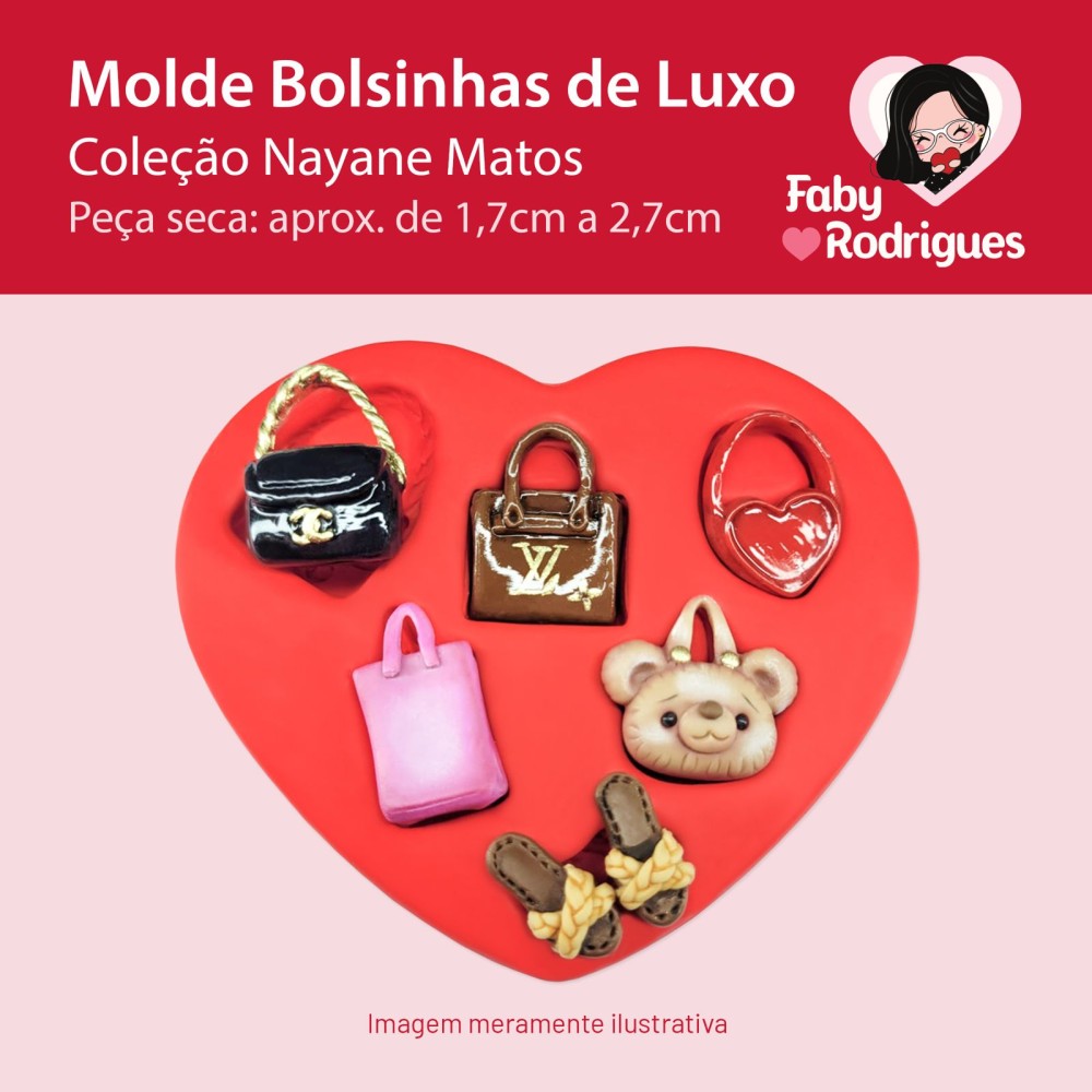 Molde de silicone Bolsinhas de Luxo - Nayane Matos