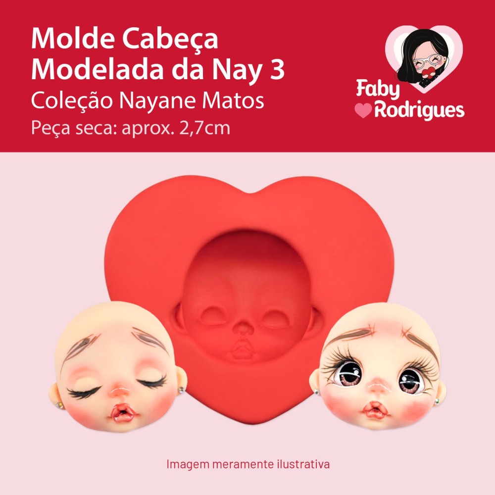Molde de silicone Cabeça Modelada da Nay 3 - Nayane Matos