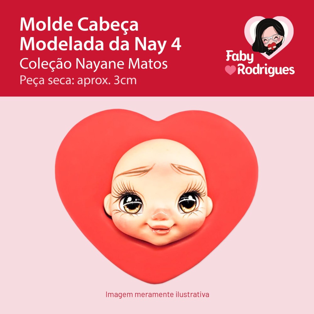 Molde de silicone Cabeça Modelada da Nay 4 - Nayane Matos