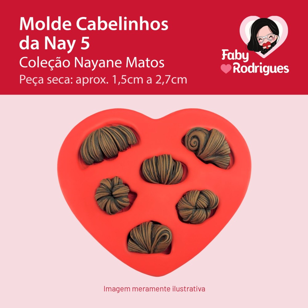 Molde de silicone Cabelinhos da Nay 5 - Nayane Matos