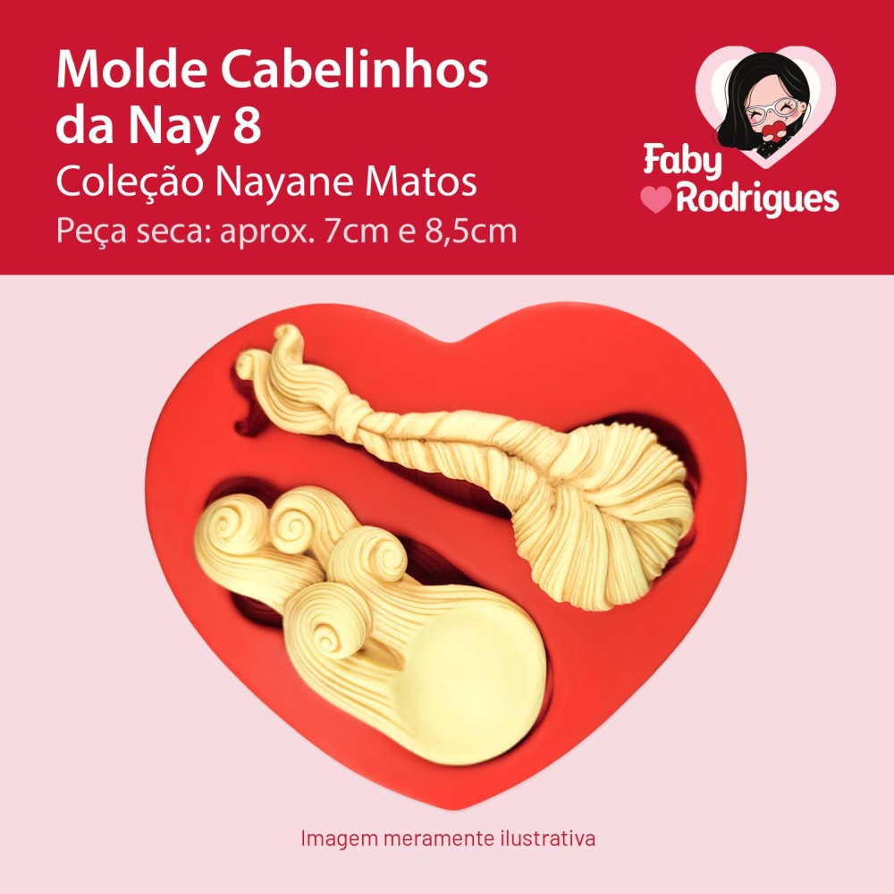 Molde de silicone Cabelinhos da Nay 8 - Nayane Matos