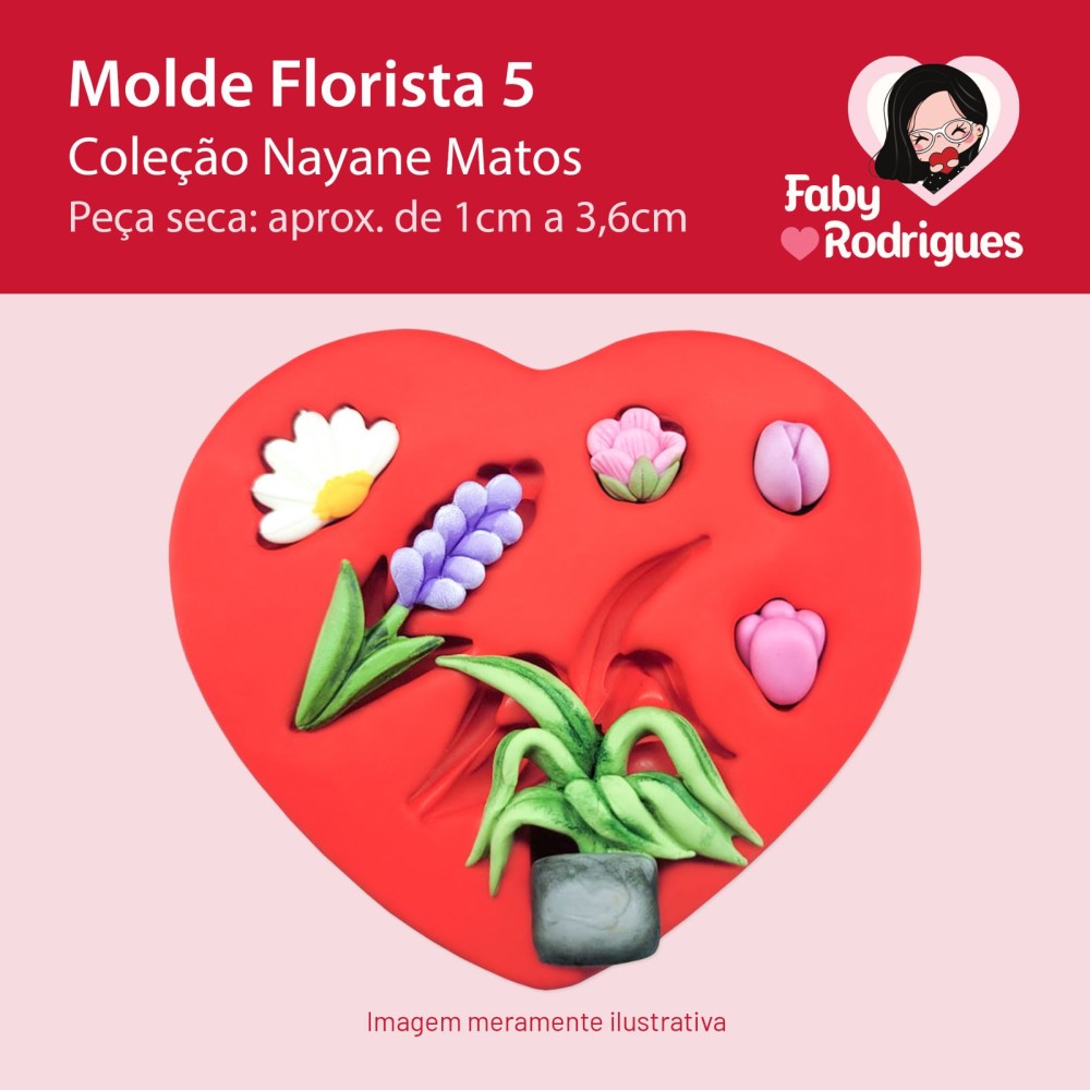 Molde de silicone Florista 5 - Nayane Matos