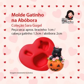 Molde De Silicone Gatinho na Abóbora