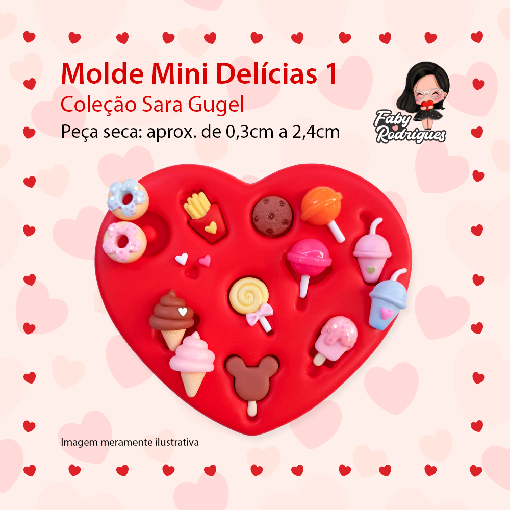 Molde de silicone Mini Delícias 1 - Sarajoara