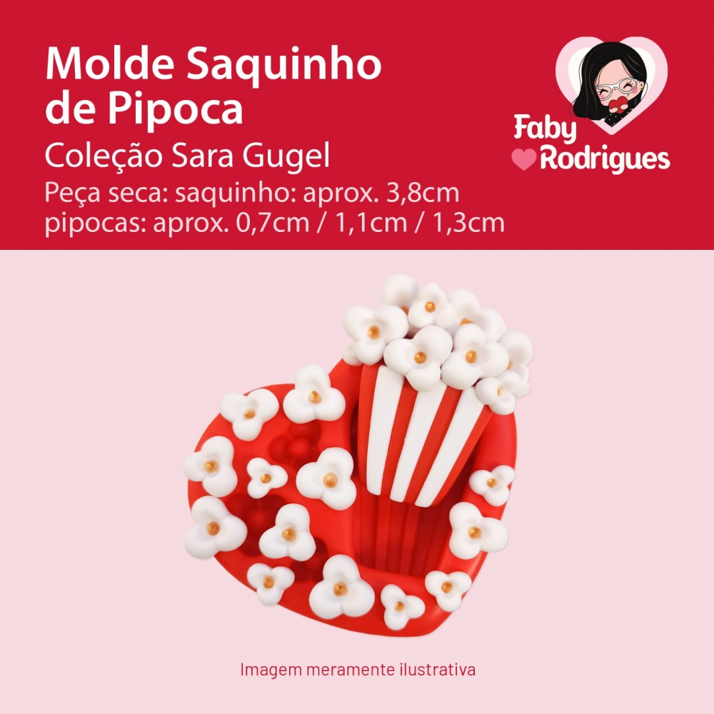 Molde De Silicone Saquinho de Pipoca - Sarajoara