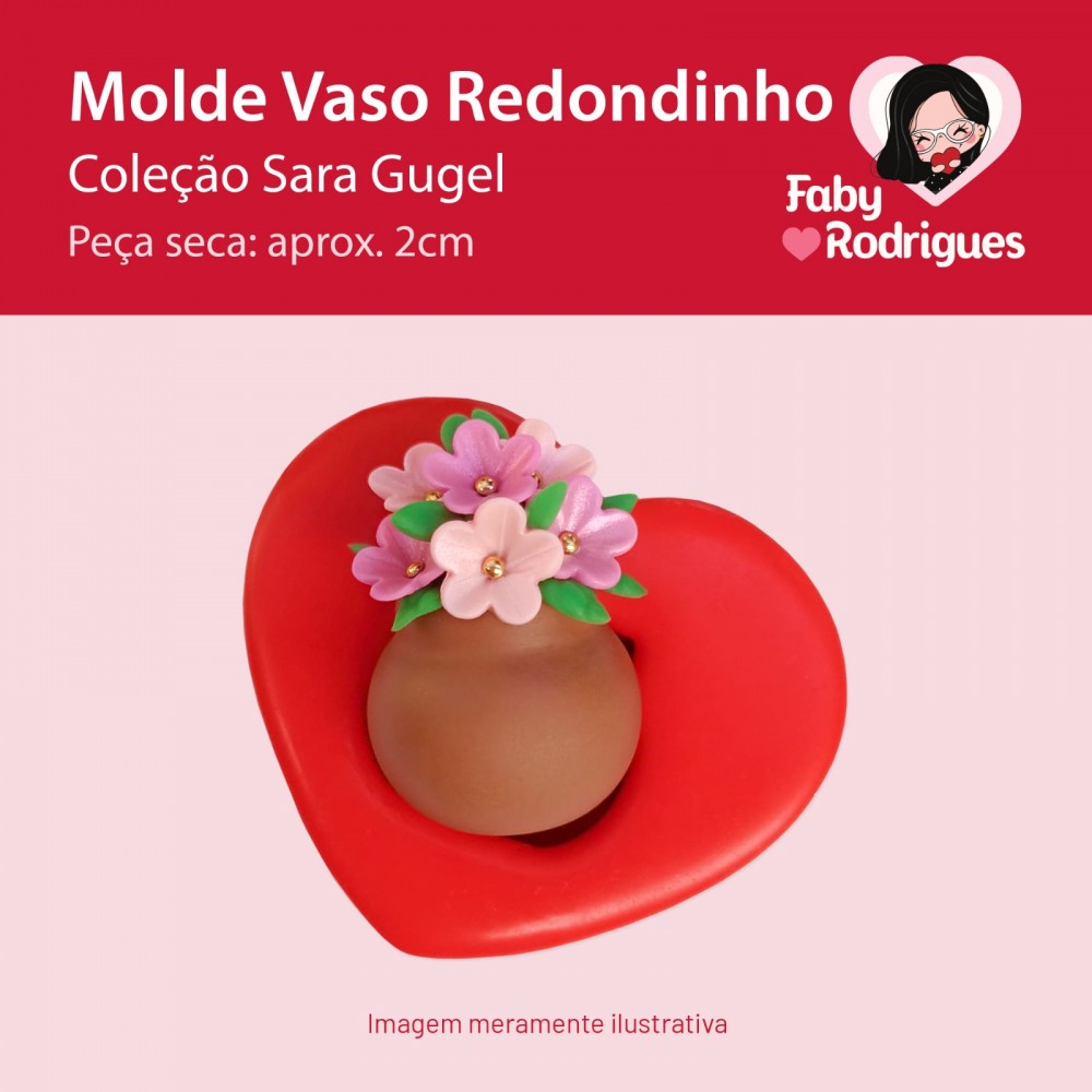 Molde De Silicone Vaso Redondinho - Sarajoara