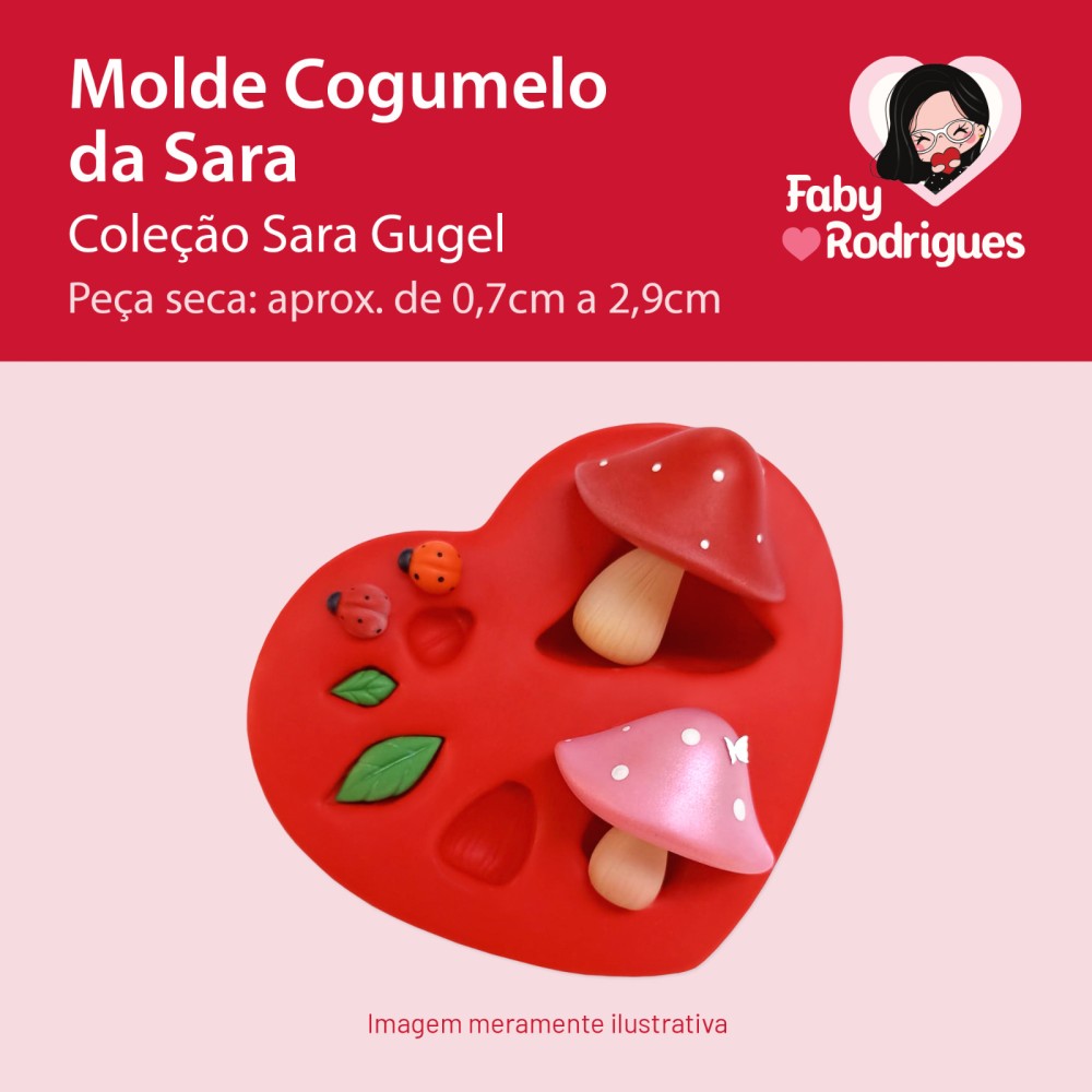 Molde De Silicone Cogumelo da Sara - Sarajoara