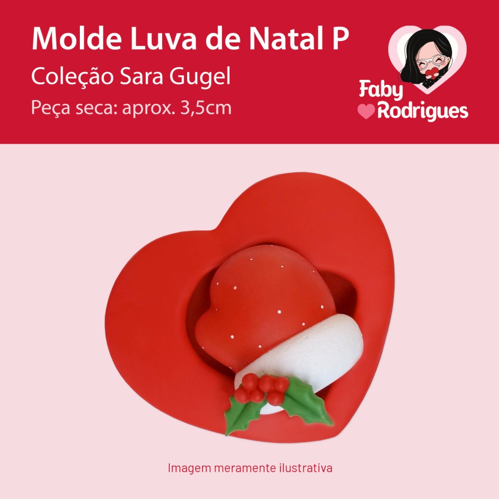 Molde De Silicone Luva de Natal P - Sarajoara