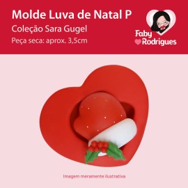 Molde De Silicone Luva de Natal P - Sarajoara