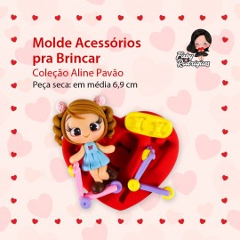 Molde de Silicone Acessórios Pra Brincar - Aline Pavão