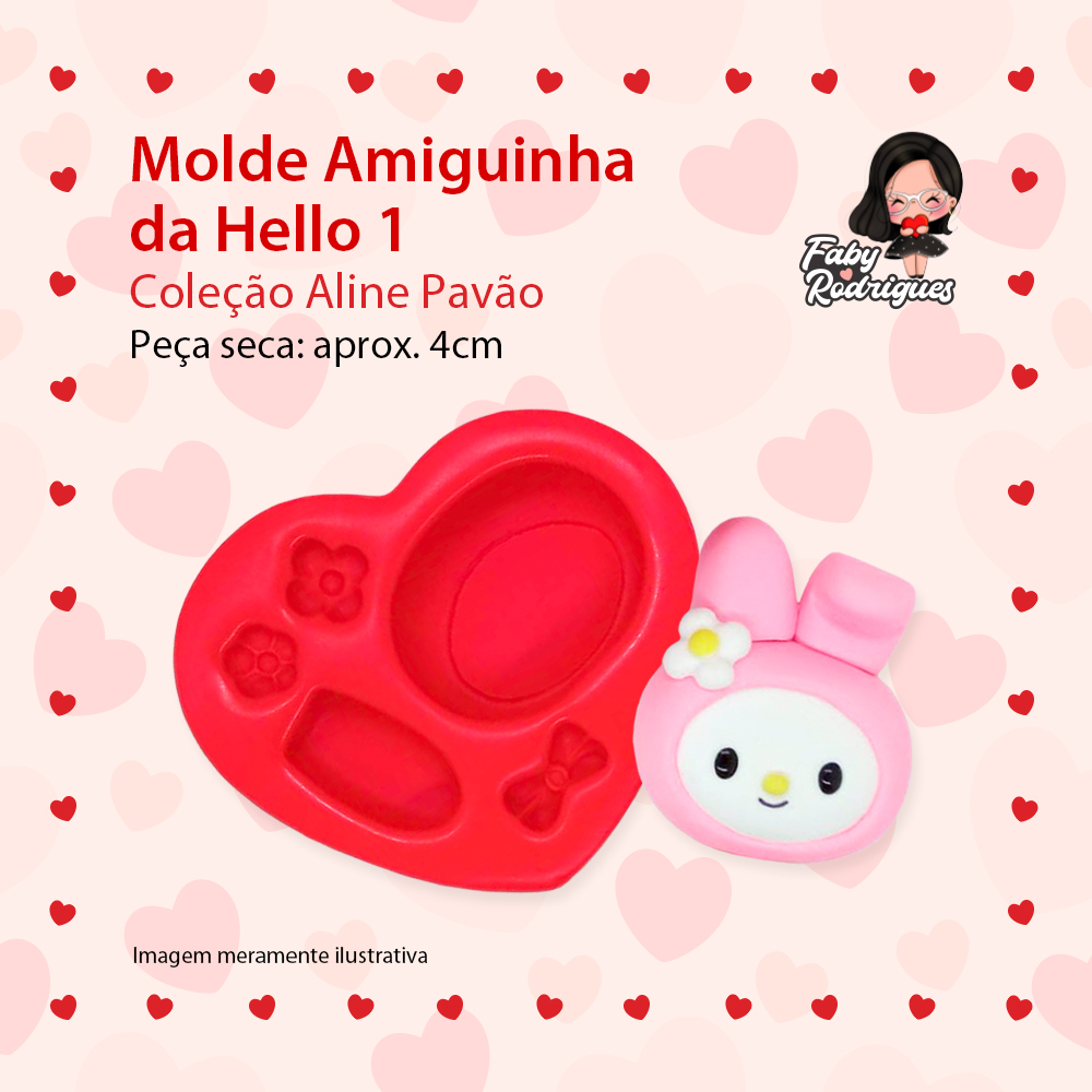 Molde De Silicone Amiguinha da Hello 1 - ALINE PAVÃO