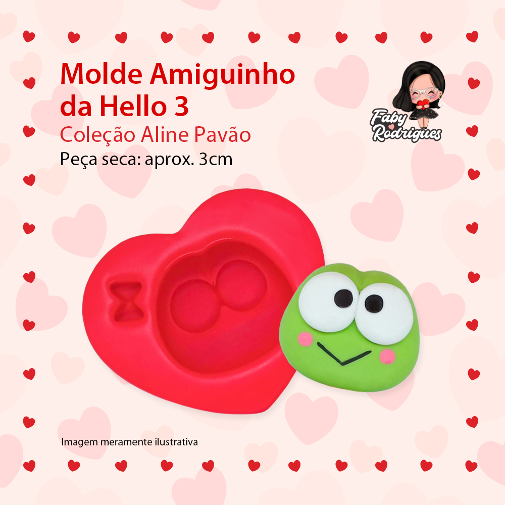 Molde De Silicone Cabeça Amiguinhos da Hello 3 - ALINE PAVÃO