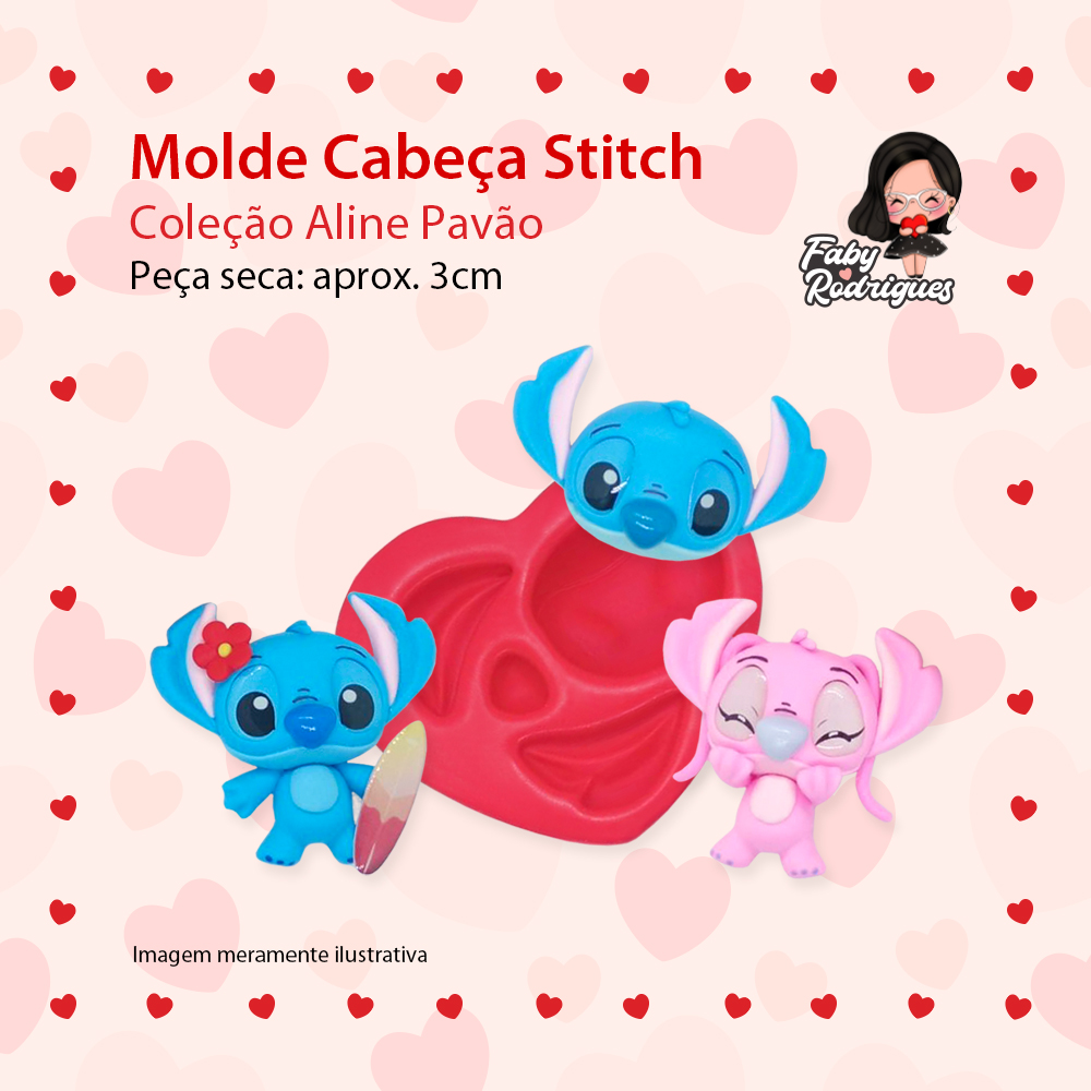 Molde de silicone Cabeça Stitch - Aline Pavão