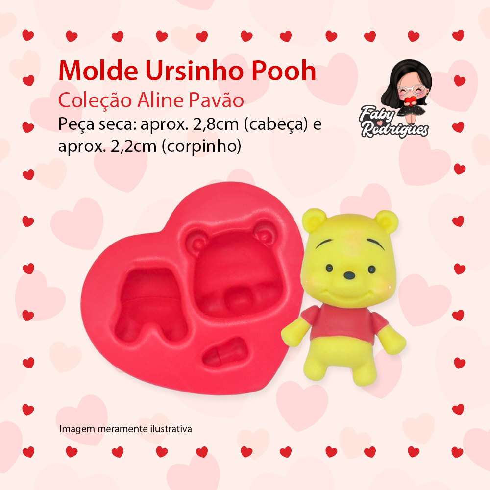 Molde de silicone Ursinho Pooh - Aline Pavão