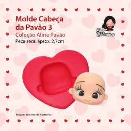 Molde de silicone Cabeça da Pavão 3 - Aline Pavão