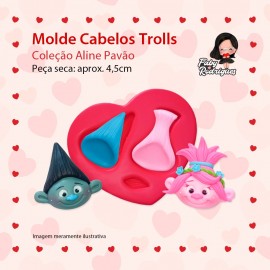 Molde de silicone Cabelos Trolls - Aline Pavão