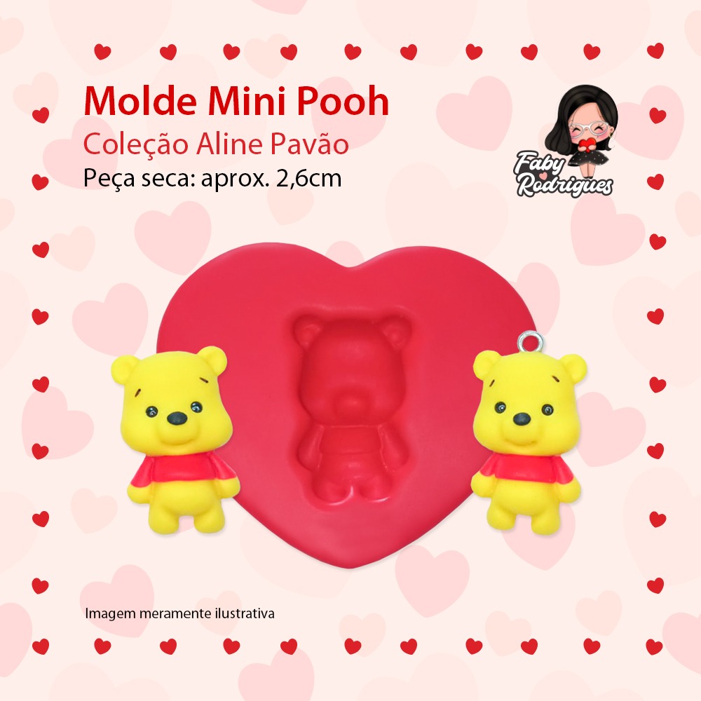 Molde de silicone Mini Pooh - Aline Pavão