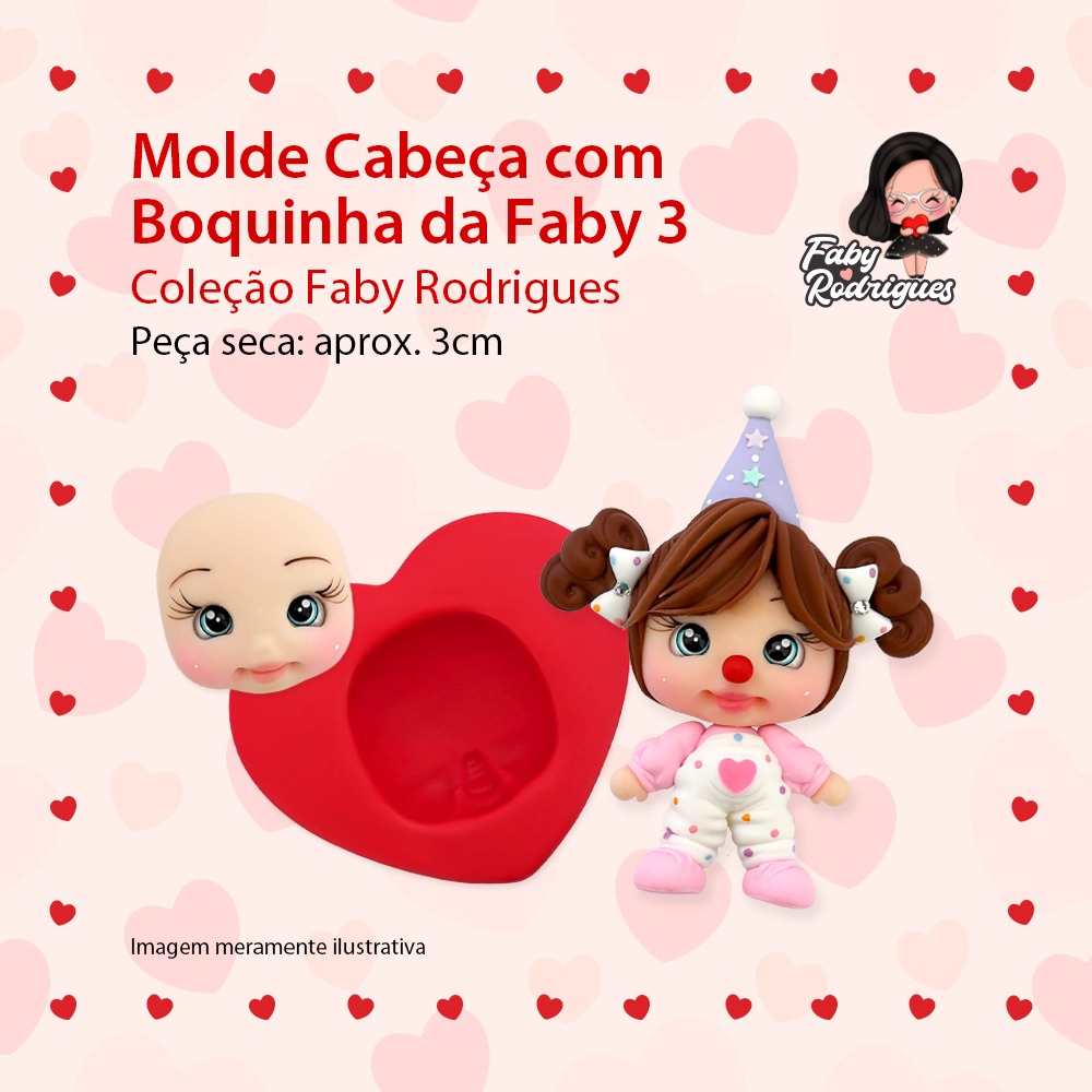 Molde de silicone Cabeça com Boquinha da Faby 3 - Faby Rodrigues