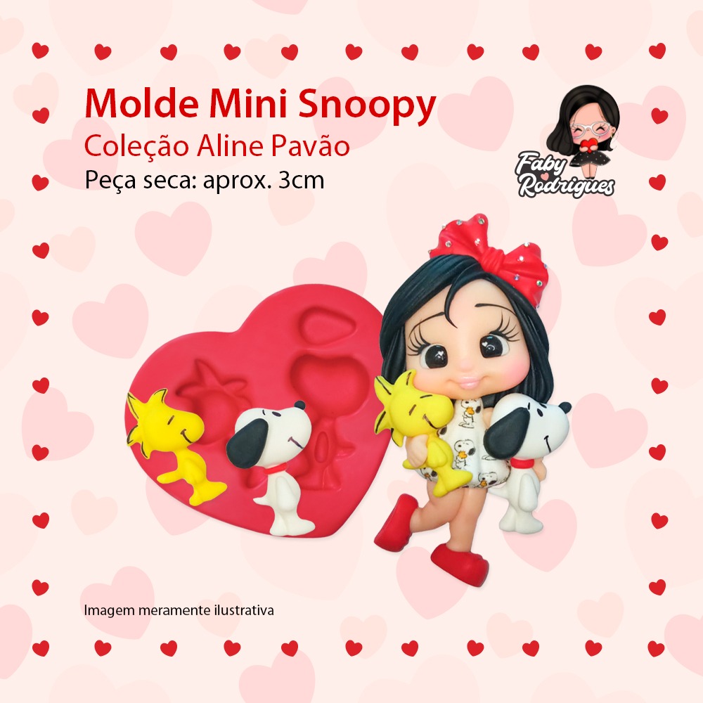 Molde de silicone Mini Snoopy - Aline Pavão