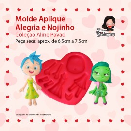 Molde de silicone Aplique Alegria e Nojinho - Aline Pavão