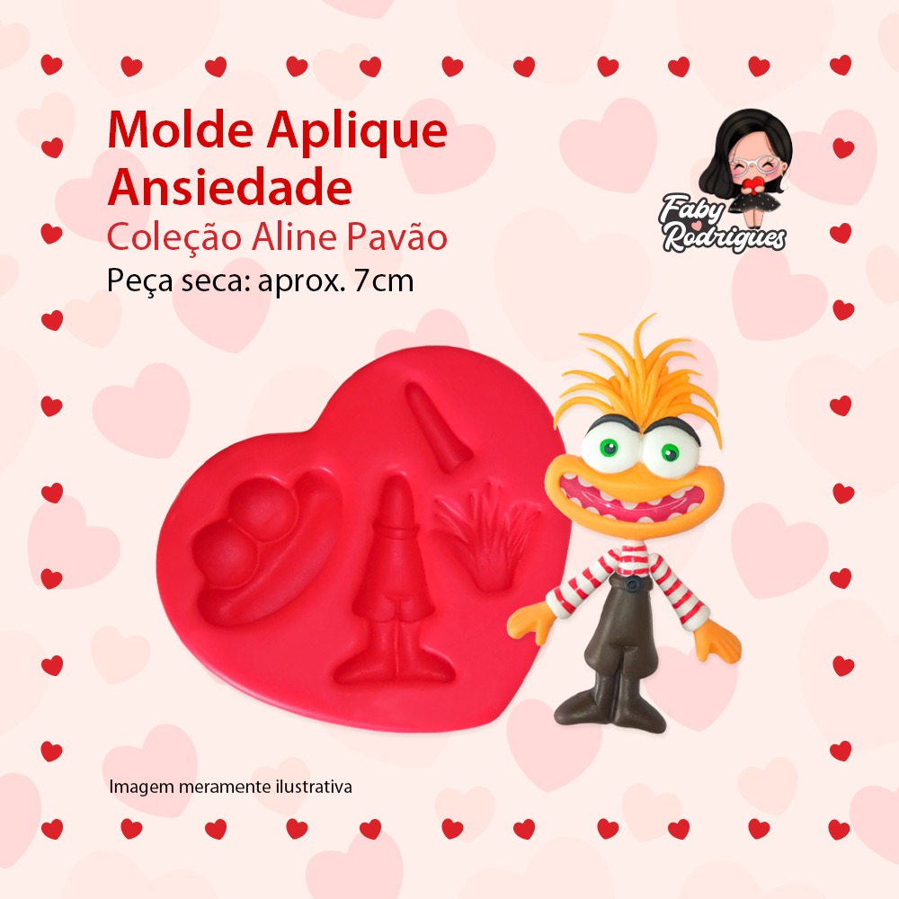 Molde de silicone Aplique Ansiedade - Aline Pavão