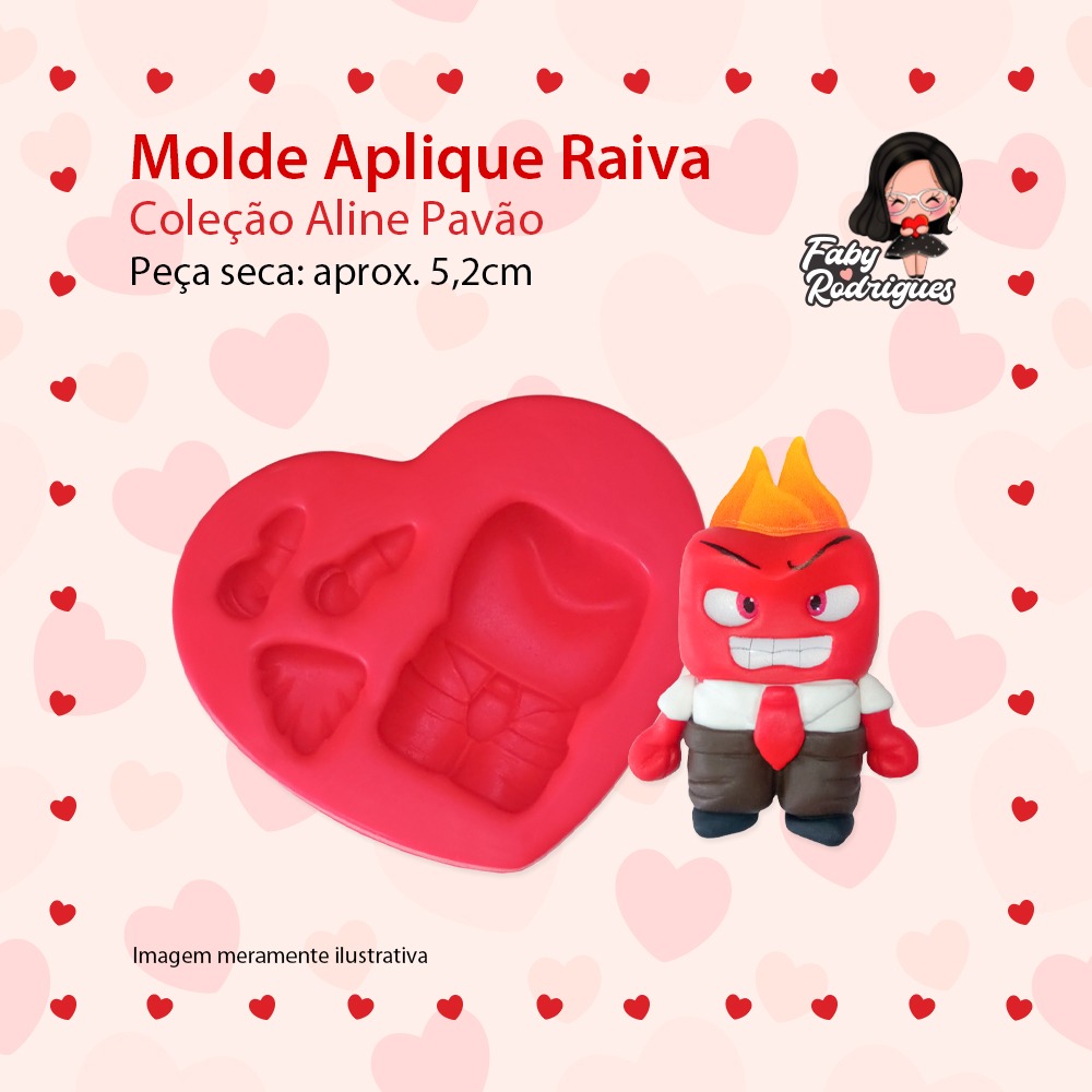 Molde de silicone Aplique Raiva - Aline Pavão