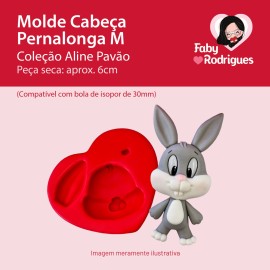 Molde de silicone Cabeça Pernalonga M - Aline Pavão