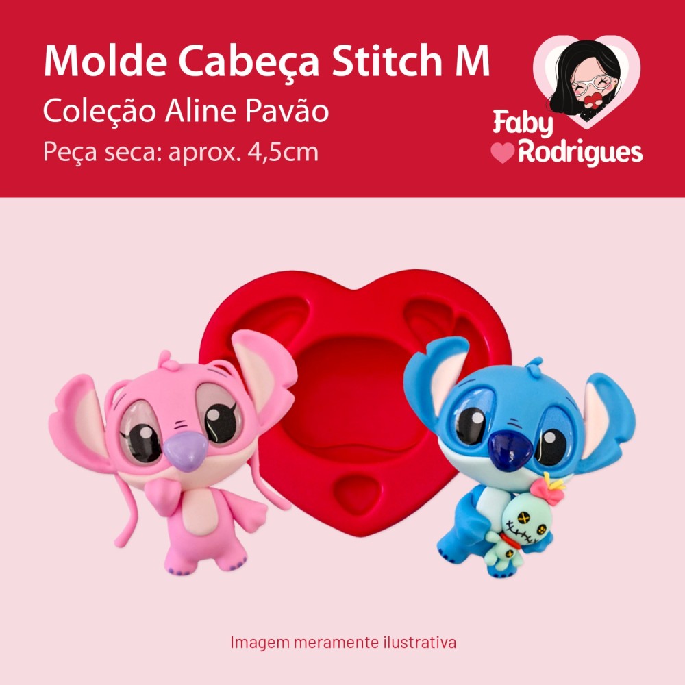 Molde de silicone Cabeça Stitch M - Aline Pavão