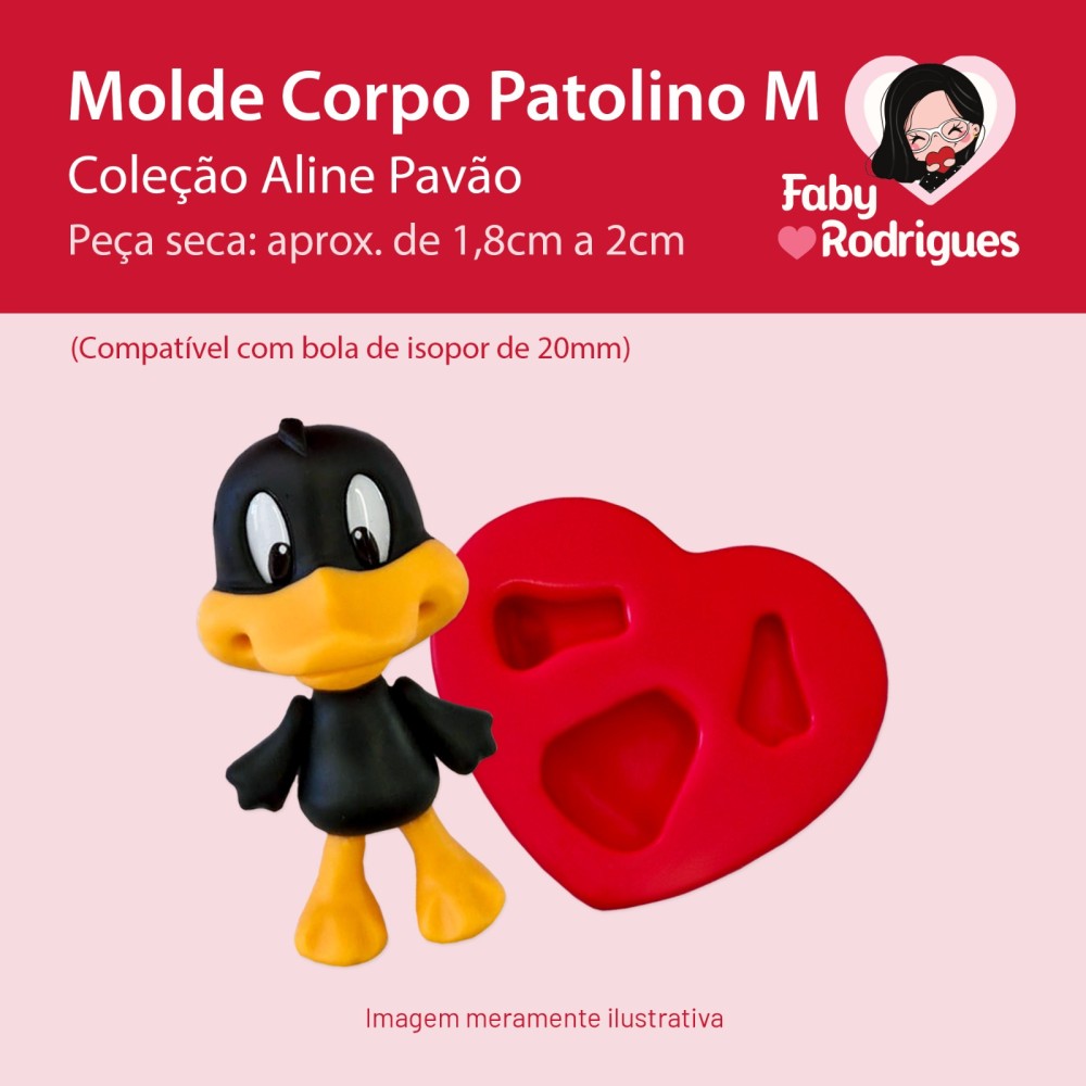 Molde de silicone Corpo Patolino M - Aline Pavão