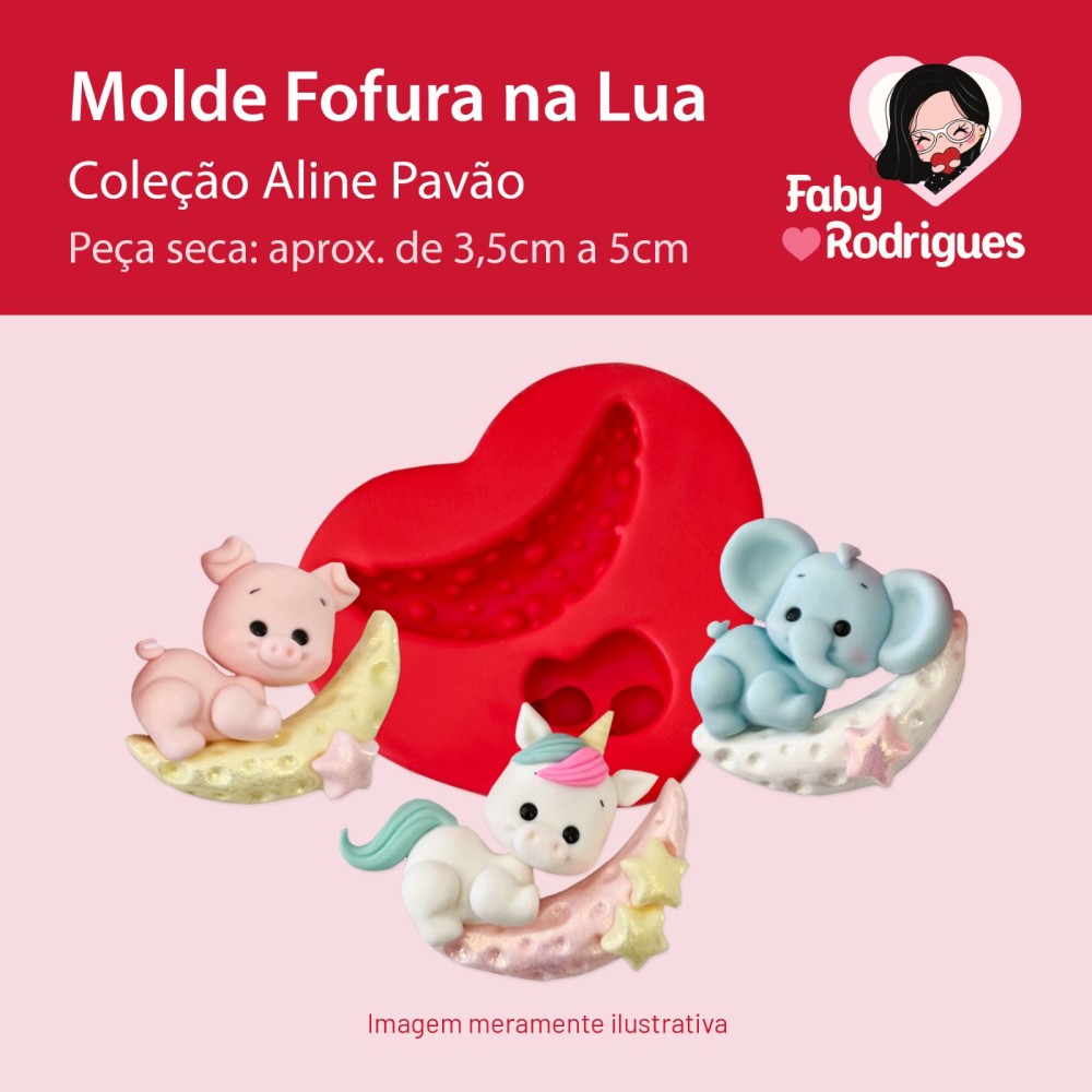 Molde de silicone Fofura na Lua - Aline Pavão