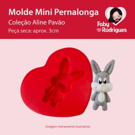 Molde de silicone Mini Pernalonga - Aline Pavão