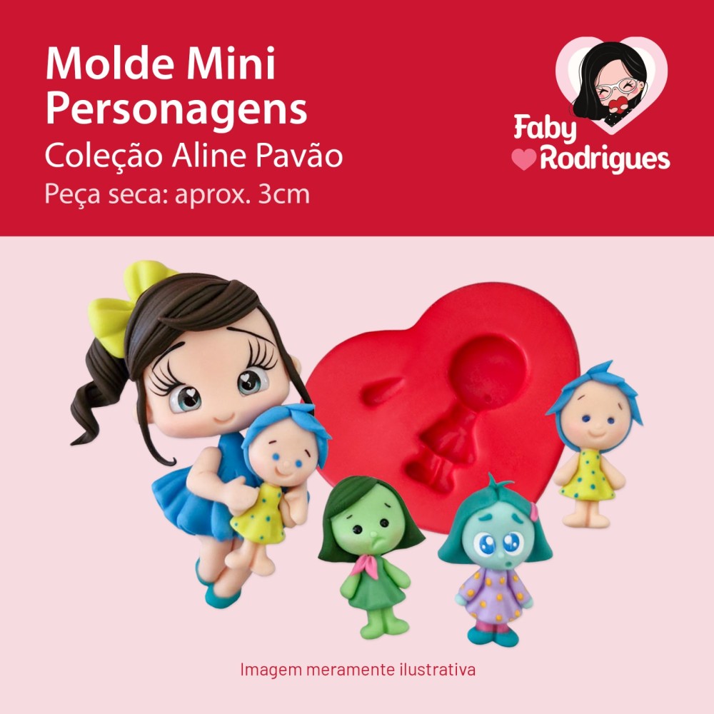 Molde de silicone Mini Personagens - Aline Pavão