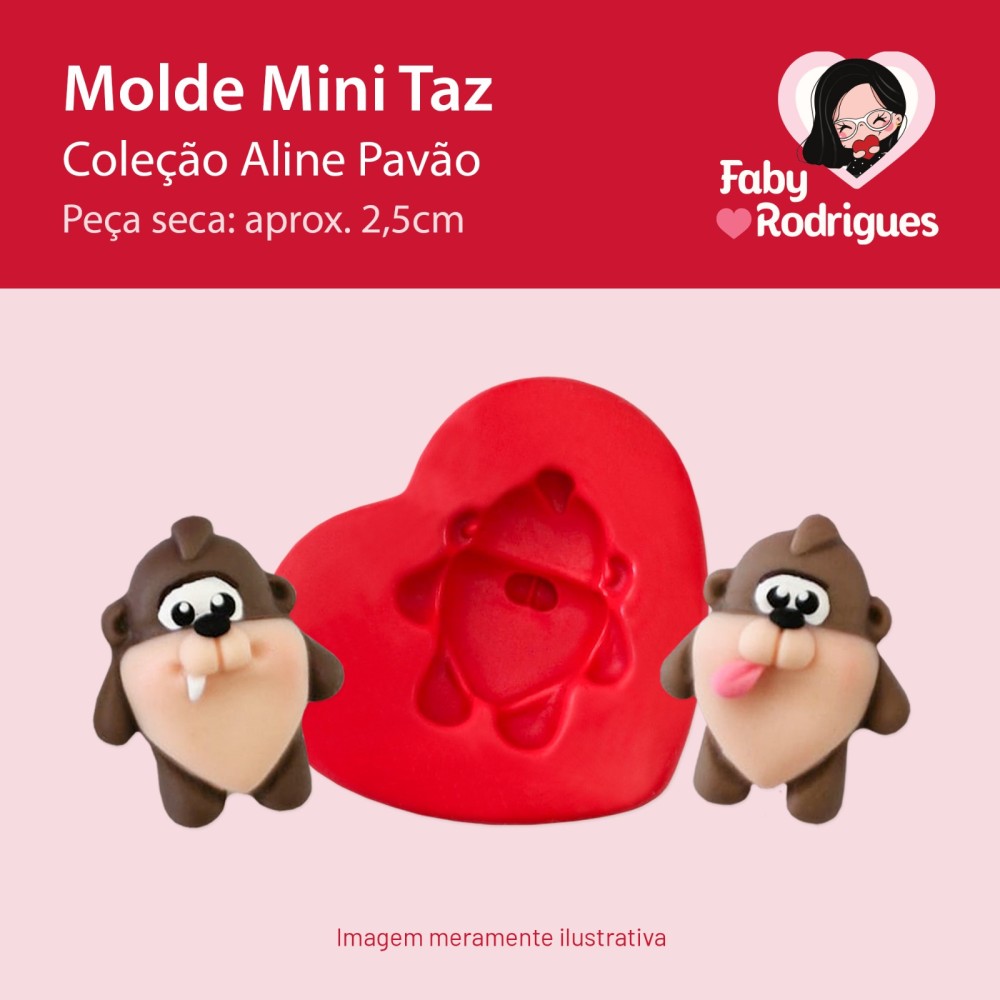 Molde de silicone Mini Taz - Aline Pavão