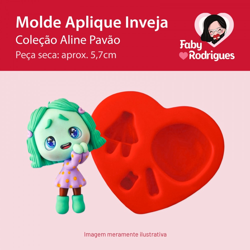 Molde de silicone Aplique Inveja - Aline Pavão