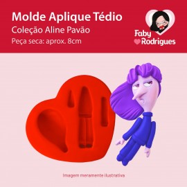 Molde de Silicone Aplique Tedio - Aline Pavão