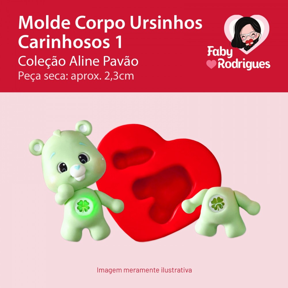 Molde de silicone Corpo Ursinhos Carinhosos 1 - Aline Pavão