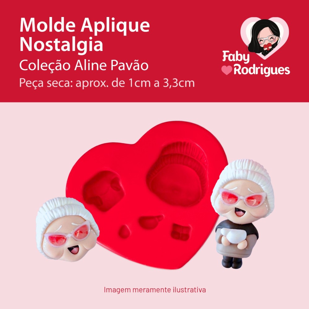 Molde de Silicone Aplique Nostalgia - Aline Pavão