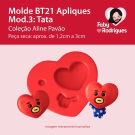 Molde de Silicone Bt21 Apliques Mod3: Tata - Aline Pavão