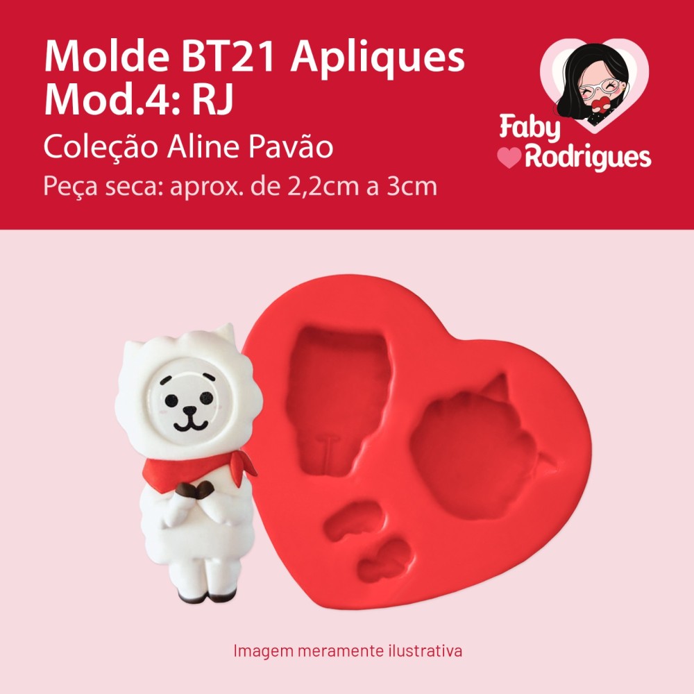 Molde de Silicone BT21 Apliques Mod4: RJ - Aline Pavão