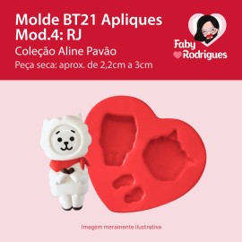 Molde de Silicone BT21 Apliques Mod4: RJ - Aline Pavão