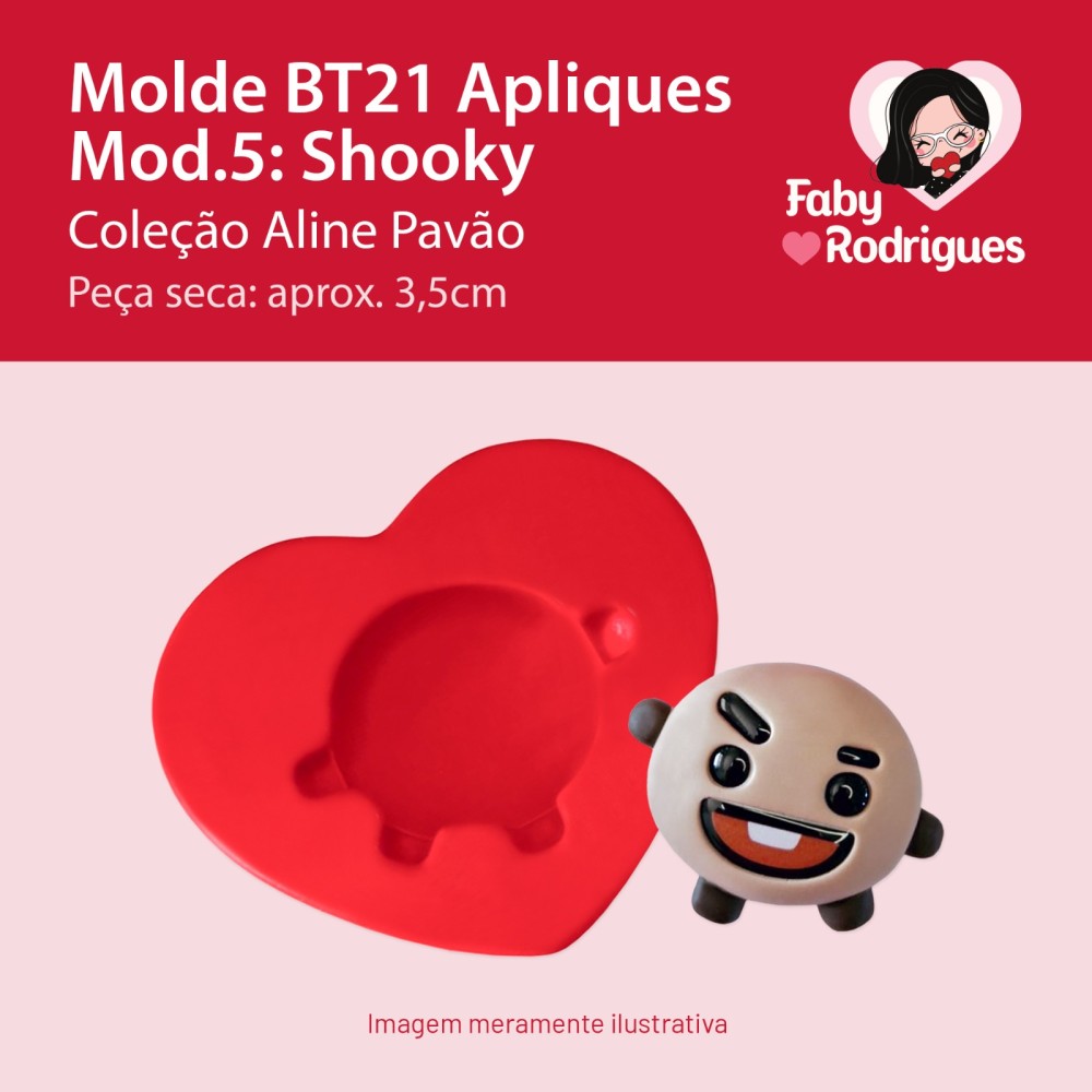 Molde de Silicone BT21 Apliques Mod5: Shooky - Aline Pavão