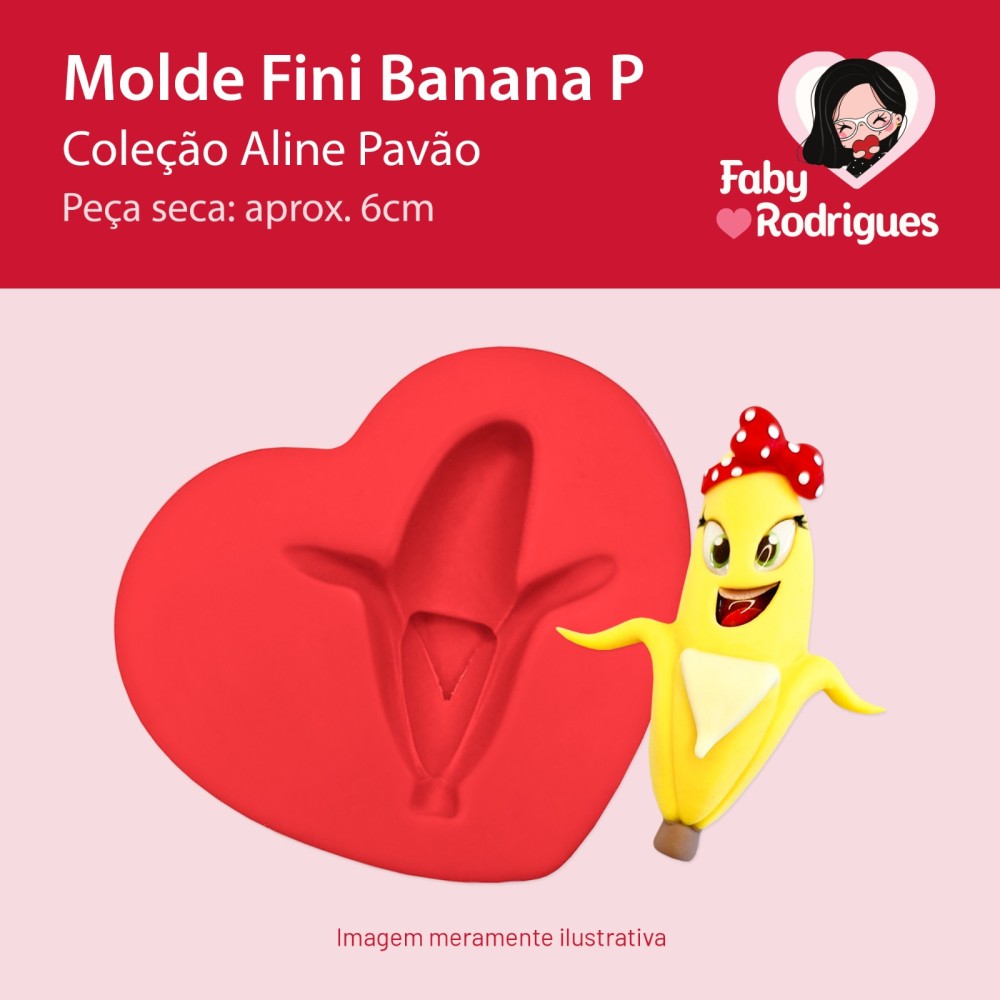 Molde de Silicone Fini Banana P - Aline Pavão