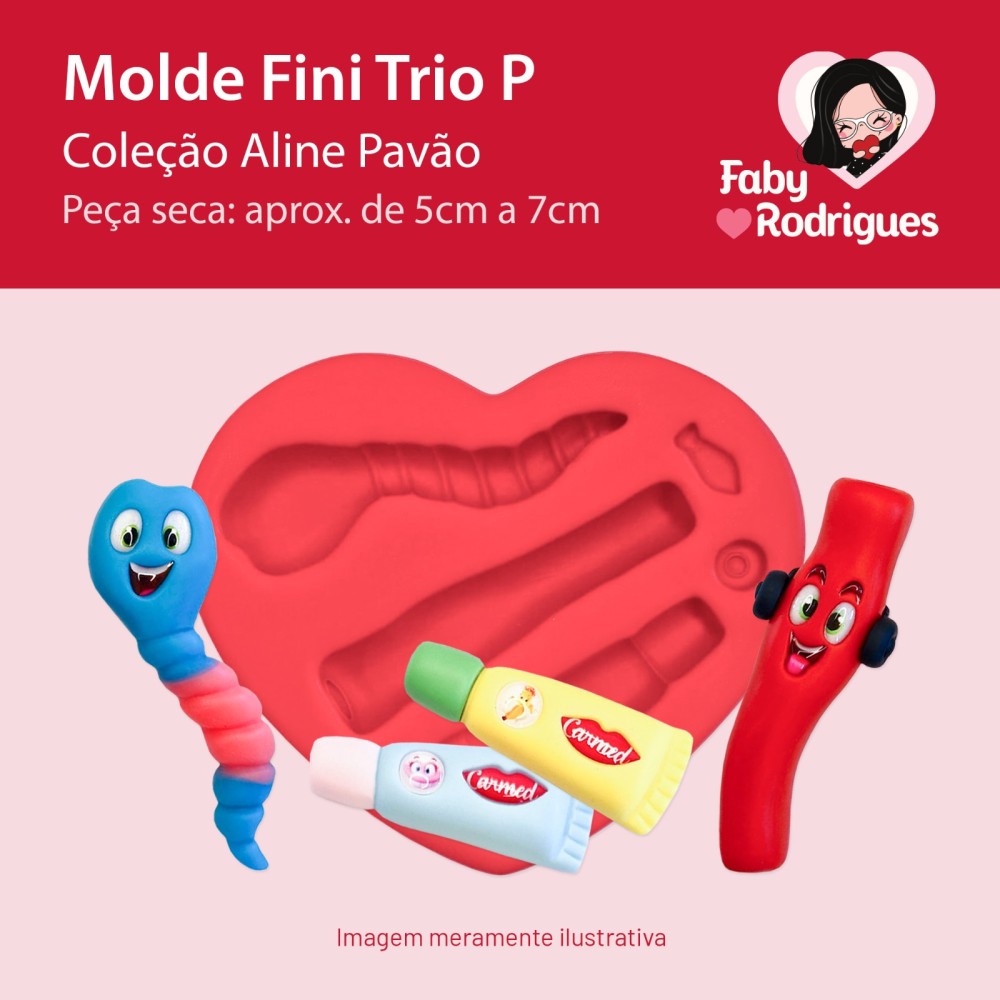 Molde de Silicone Fini Trio P - Aline Pavão