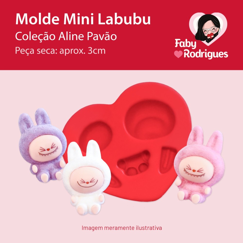 Molde de Silicone Mini Labubu - Aline Pavão