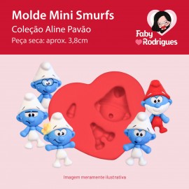 Molde de Silicone Mini Smurfs - Aline Pavão